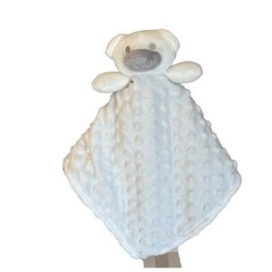 Crevent Baby Bear White/Gray Lovey Security Blanket‎ 14" Handkerchief Soft Plush